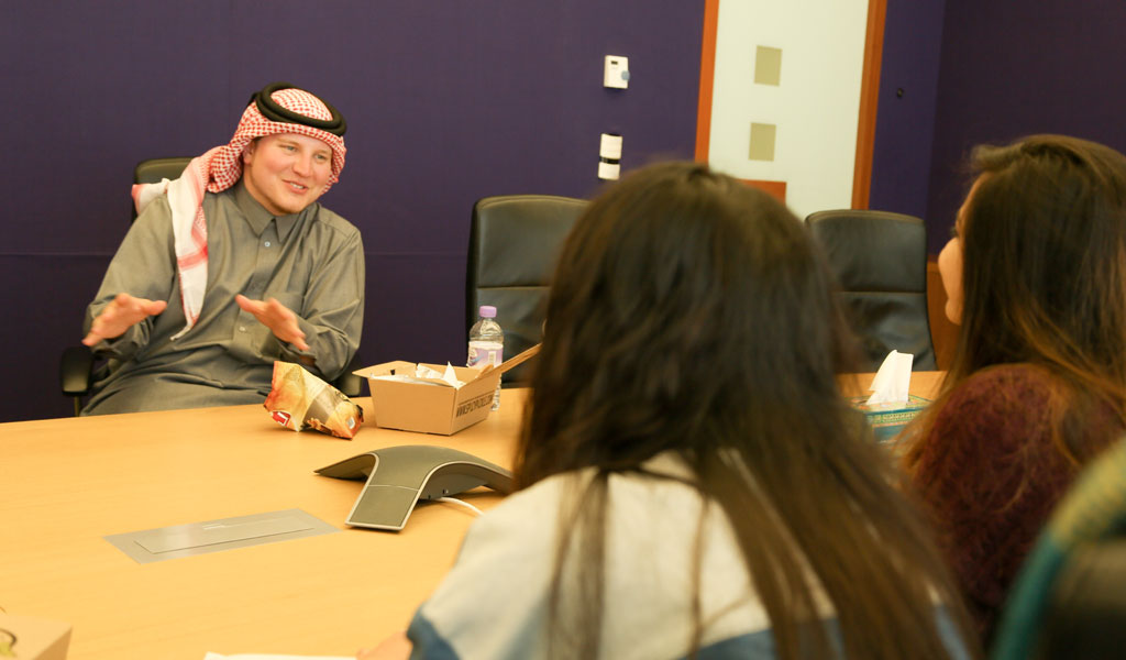 Joshua Van Alstine (aka Abu Muteb) at NU-Q -- photo by Paulo Fugen for The Daily Q
