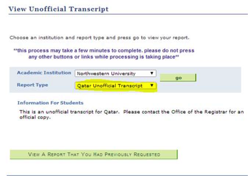 View Unofficial Transcript